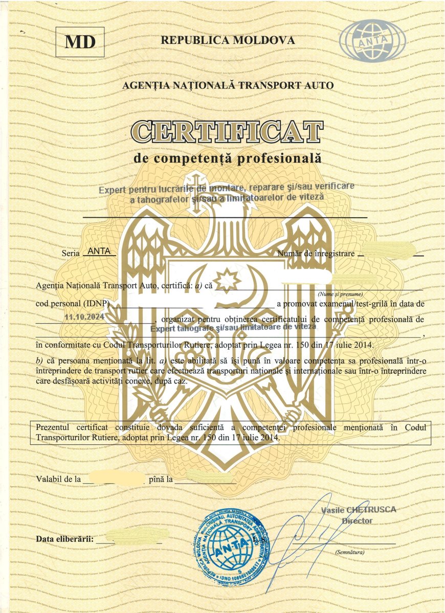 Expert în tahografe, limitatoare de viteză şi  sisteme de cântărire a vehiculelor